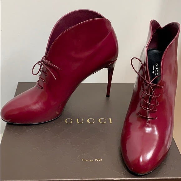 GUCCI Regent Purple Wine Booties - Picture 2 of 4